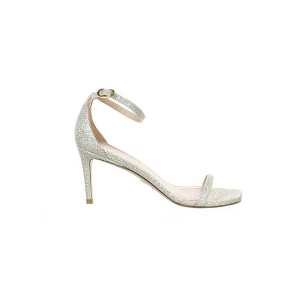 Stuart Weitzman Shoes - Stuart Weitzman Womens Nudistcurve 75 Gold Ankle Strap Heels Size 6 Medium (B,